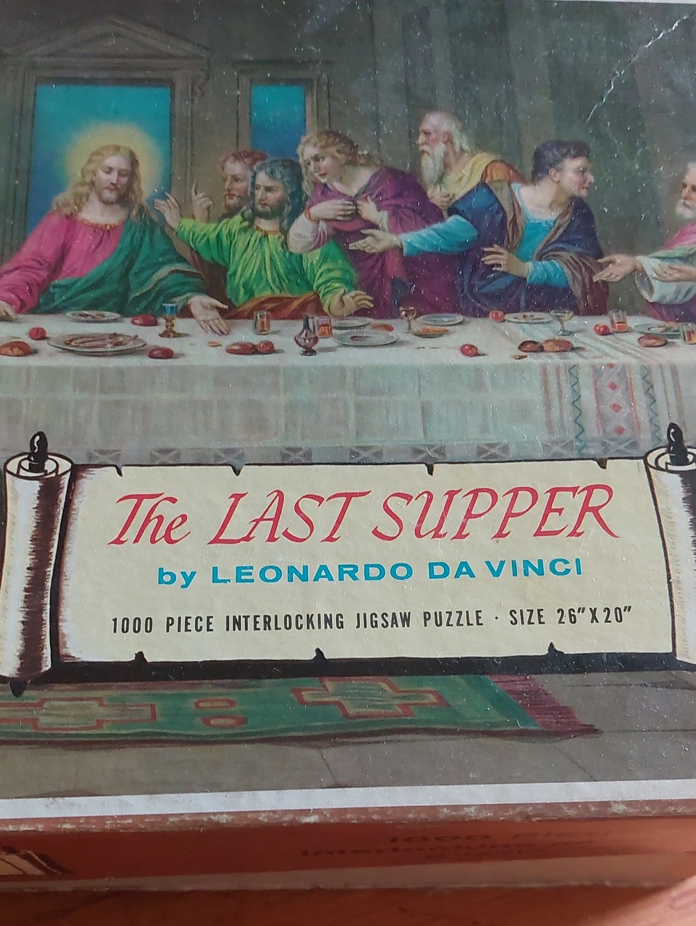 Vtg 1965 Milton Bradley Da Vinci The Last Supper 1000 Pc Puzzle COMPLETE